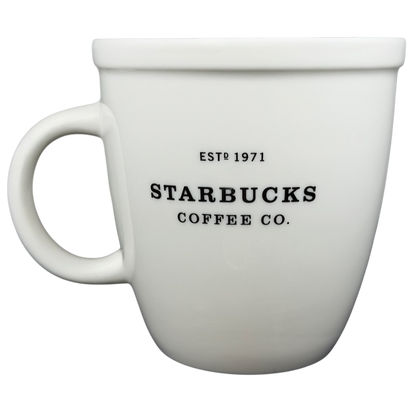 Starbucks Barista Abbey ESTD 1971 Mug 2001 in white with classic black lettering