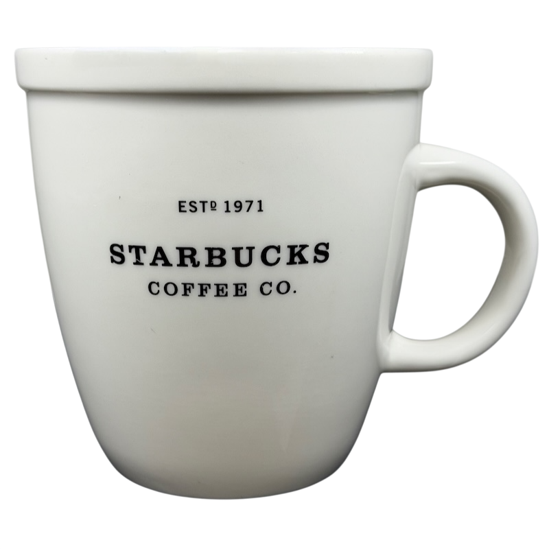 Starbucks Barista Abbey ESTD 1971 Mug 2001 in classic white ceramic design