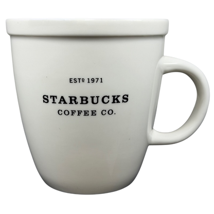 Starbucks Barista Abbey ESTD 1971 Mug 2001 in classic white ceramic design