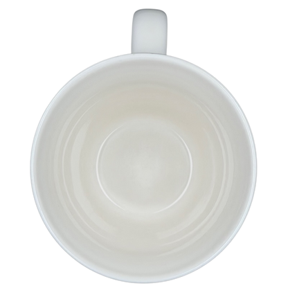 Inside view of the Starbucks Barista Abbey ESTD 1971 Mug 2001 showcasing its smooth white interior