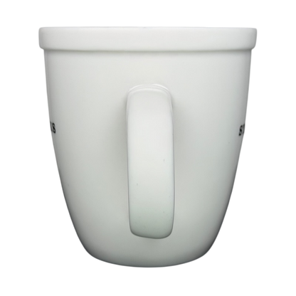 Starbucks Barista Abbey ESTD 1971 Mug 2001 in white ceramic with a simple design