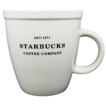 Starbucks Barista Abbey ESTD 1971 Mug 2007 in white ceramic with handle for coffee lovers