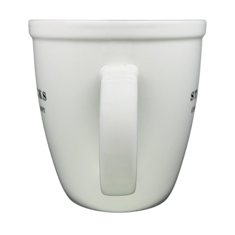 Starbucks Barista Abbey ESTD 1971 Mug 2007 in white ceramic with a classic handle