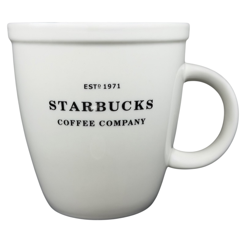 Starbucks Coffee Company Barista Abbey ESTD 1971  Black Font 2007 Mug