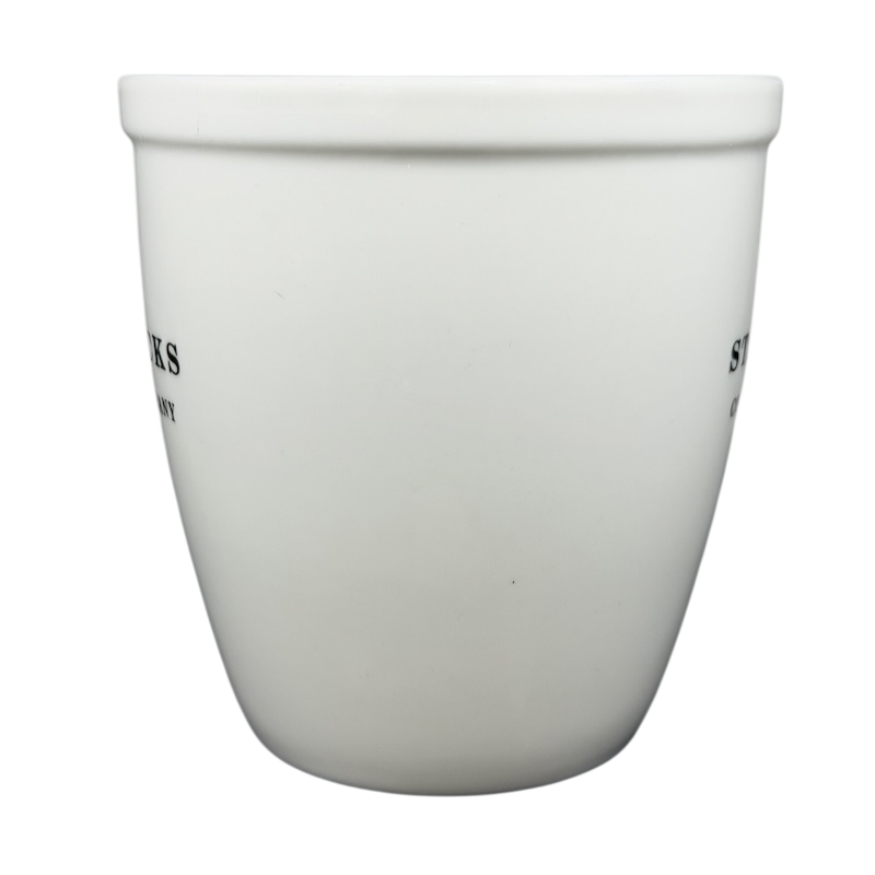 Starbucks Barista Abbey ESTD 1971 Mug 2007 in white ceramic with simple design