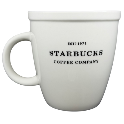 Starbucks Barista Abbey ESTD 1971 Mug 2007 in white with classic logo design for coffee lovers