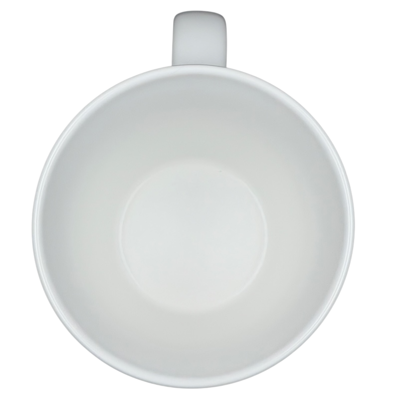 Top view of the Starbucks Barista Abbey ESTD 1971 Mug 2016 showcasing its clean white interior design