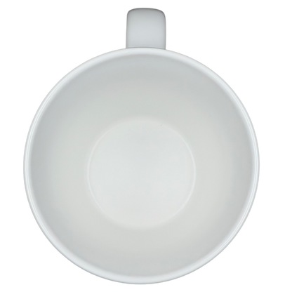 Top view of the Starbucks Barista Abbey ESTD 1971 Mug 2016 showcasing its clean white interior design