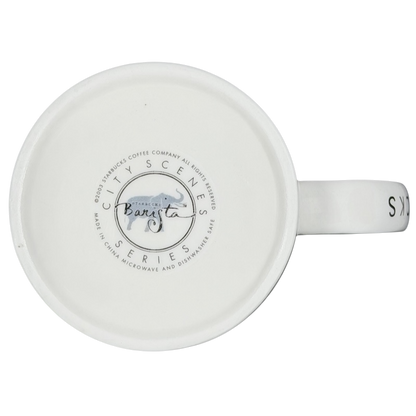 Barista City Scenes San Diego Mug Starbucks with a sleek white design and logo on the bottom