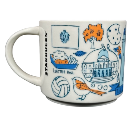 Starbucks Been There Massachusetts mug featuring state-themed illustrations and landmarks