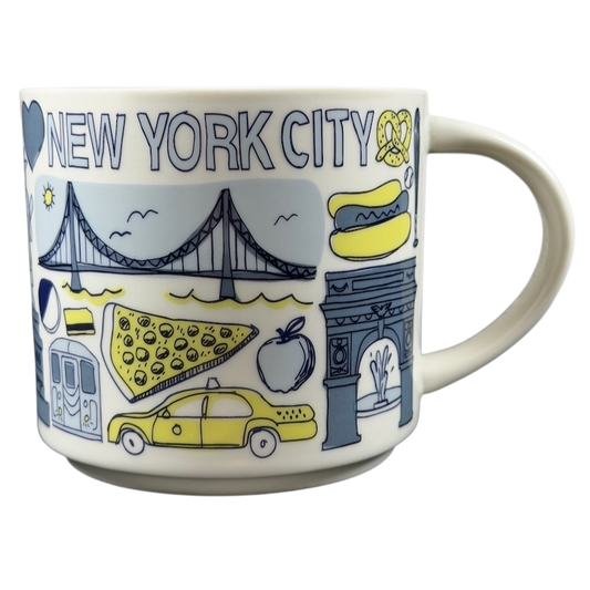 Starbucks Been There New York City mug featuring iconic NYC illustrations and landmarks