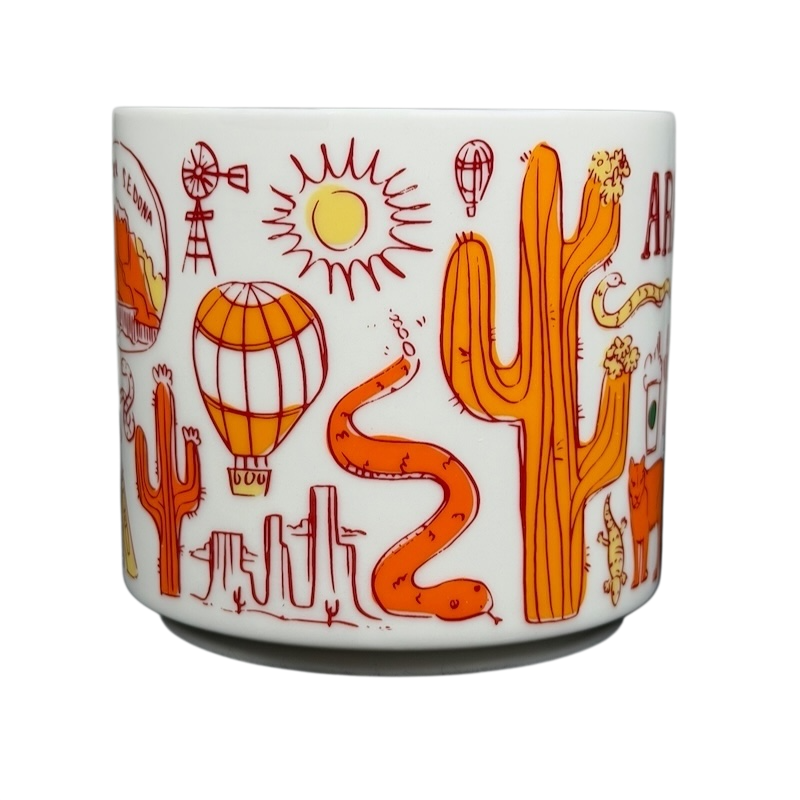 Starbucks Been There Series Arizona mug featuring cacti, sun, and balloons in a colorful design