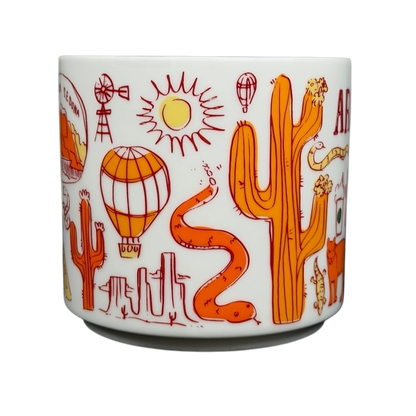 Starbucks Been There Series Arizona mug featuring cacti, sun, and balloons in a colorful design