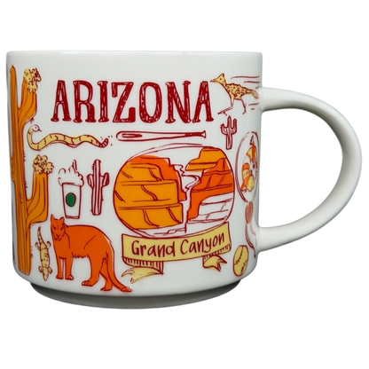 Starbucks Been There Series Arizona mug featuring the Grand Canyon and local wildlife illustrations