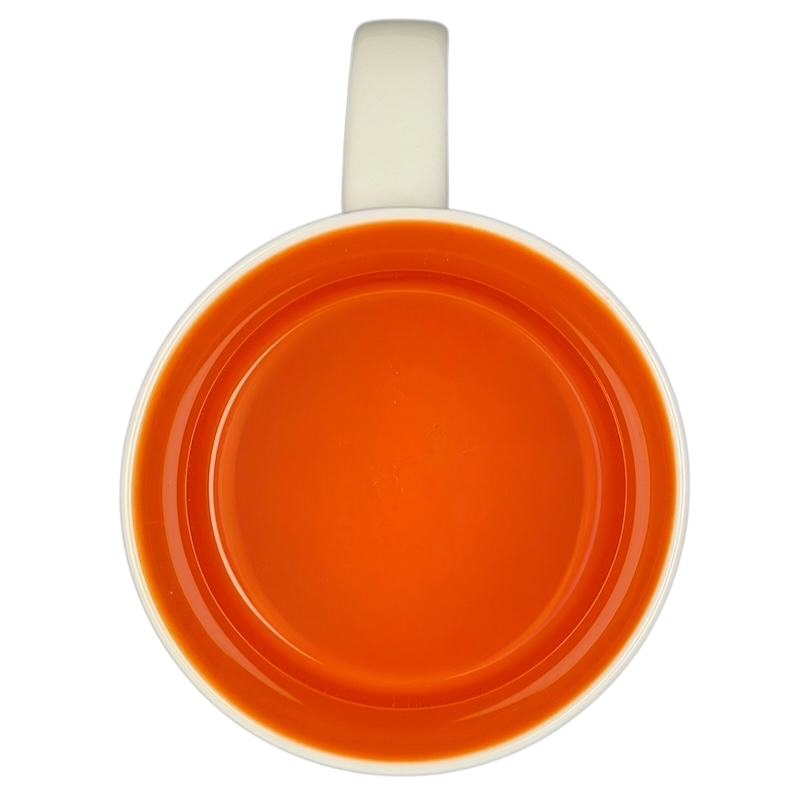 Top view of the Starbucks Been There Series Arizona mug featuring a vibrant orange interior