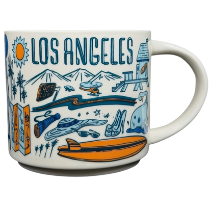 Been There Series Los Angeles Mug Starbucks featuring iconic city landmarks and vibrant designs