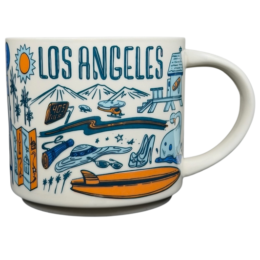 Been There Series Los Angeles Mug Starbucks featuring iconic city landmarks and vibrant designs