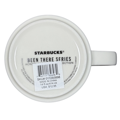 Bottom view of Starbucks Been There Series Maine mug showing barcode and product details