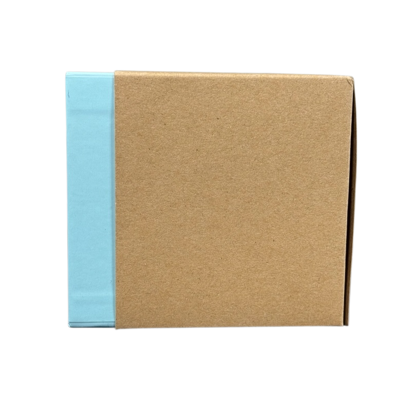 Brown and light blue box packaging for Starbucks Been There Series Maine mug on black background