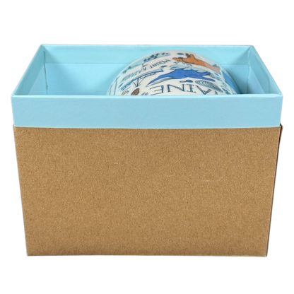 Starbucks Been There Series Maine mug partially visible inside blue and brown gift box