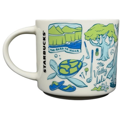 Been There Series Maui Mug Starbucks featuring vibrant illustrations of local landmarks and culture