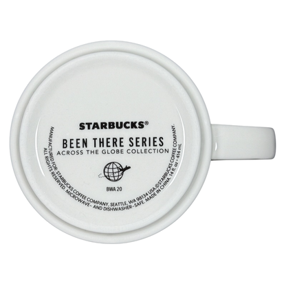 Bottom view of Starbucks Been There Series Montana mug showing collection branding and care instructions