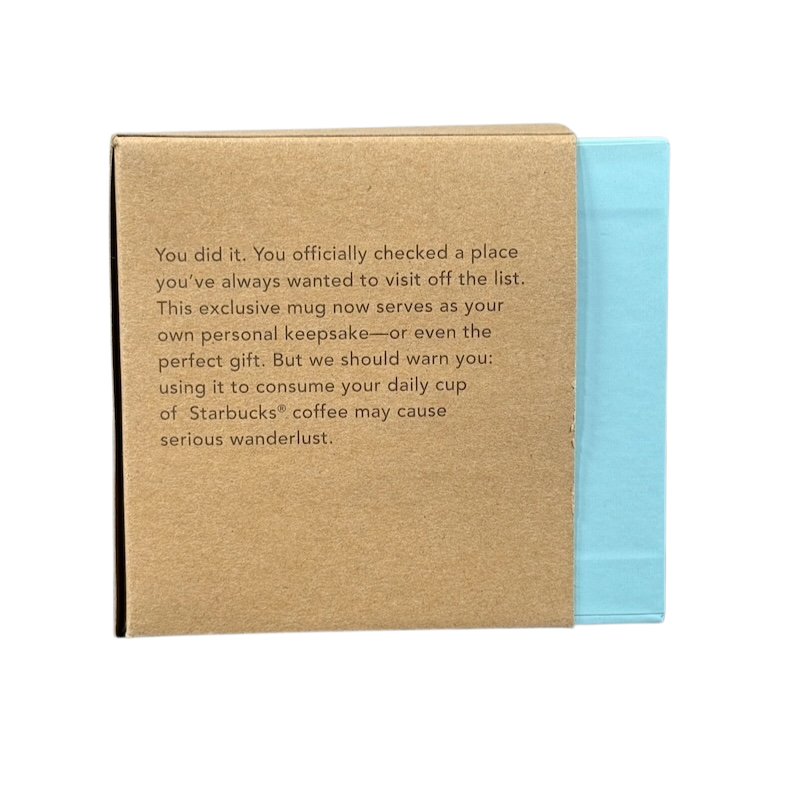 Starbucks Been There Series Montana mug packaging with a brown sleeve and blue box