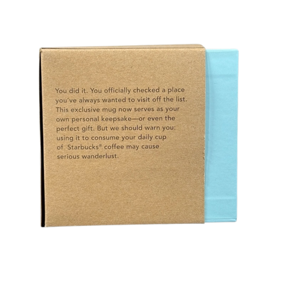 Starbucks Been There Series Montana mug packaging with a brown sleeve and blue box