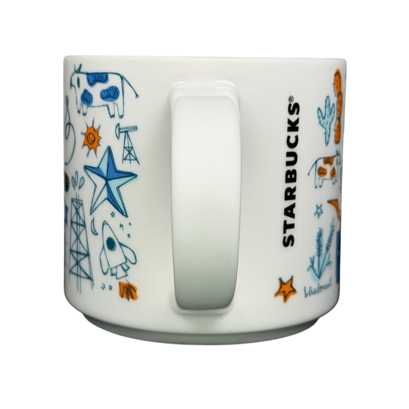 Starbucks Been There Series mug Texas featuring colorful illustrations of Texas landmarks and symbols