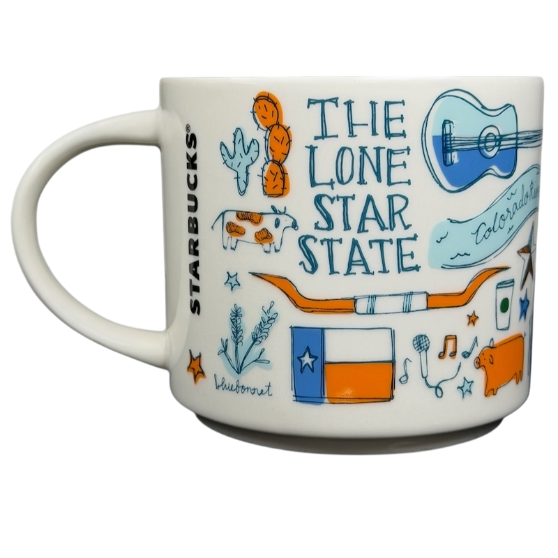Starbucks Been There Series mug Texas featuring iconic Texas symbols and vibrant colors