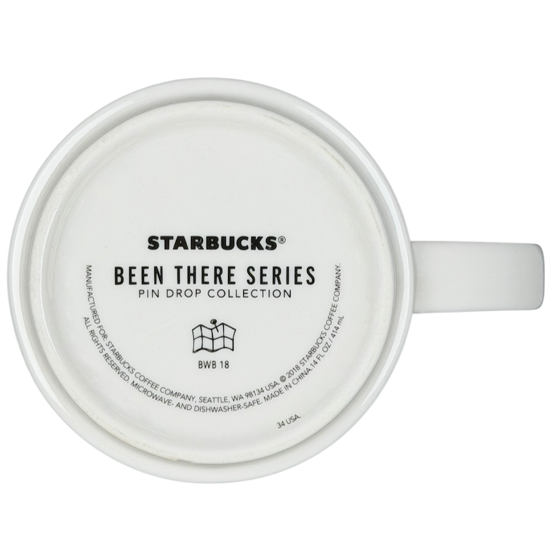 Bottom view of the Been There Series Pike Place Mug Starbucks with Pin Drop Collection details