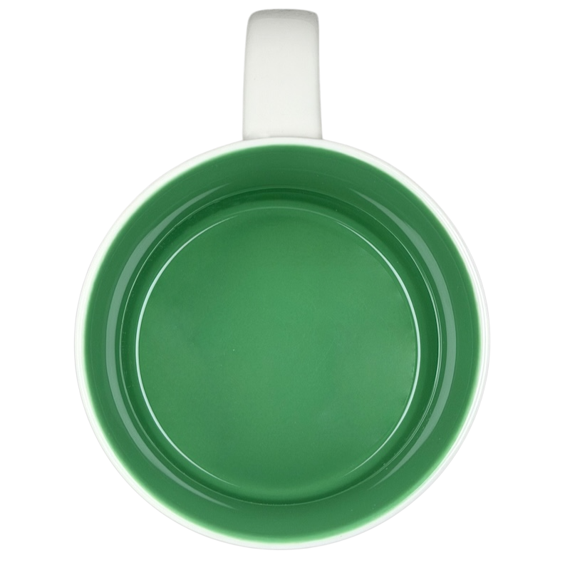 Interior view of the Been There Series Pike Place Mug Starbucks with a vibrant green glaze