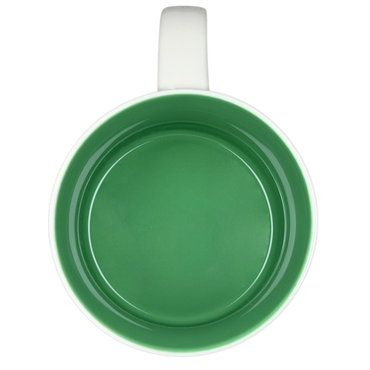Interior view of the Been There Series Pike Place Mug Starbucks with a vibrant green glaze