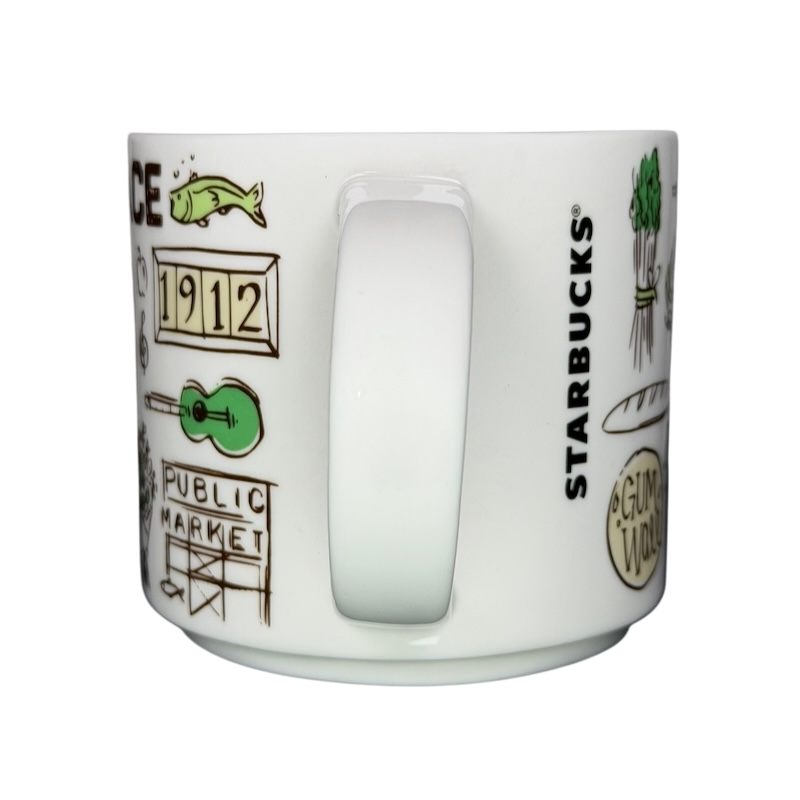 Been There Series Pike Place Mug Starbucks featuring iconic Seattle landmarks and vibrant illustrations