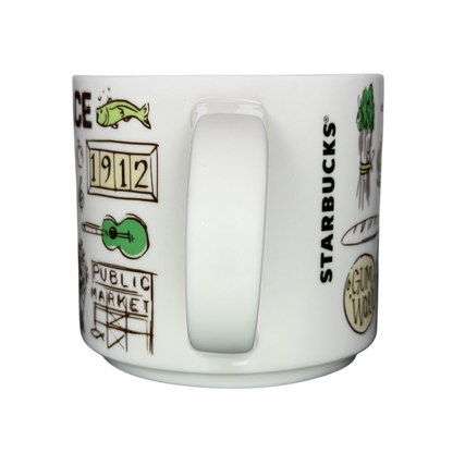 Been There Series Pike Place Mug Starbucks featuring iconic Seattle landmarks and vibrant illustrations
