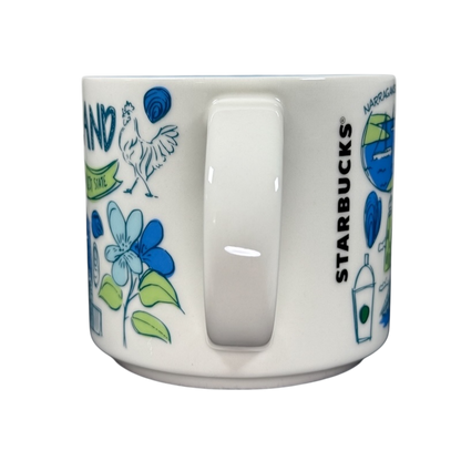 Starbucks Been There Series Rhode Island mug with state-themed illustrations and floral design