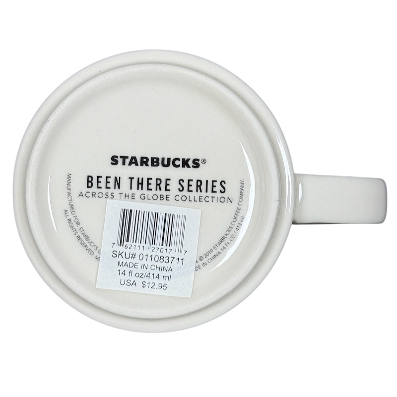 Bottom view of Starbucks Been There Tennessee mug showing label and barcode details