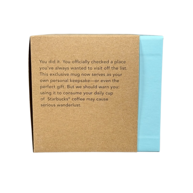 Starbucks Been There Tennessee mug packaging with description text on a brown box