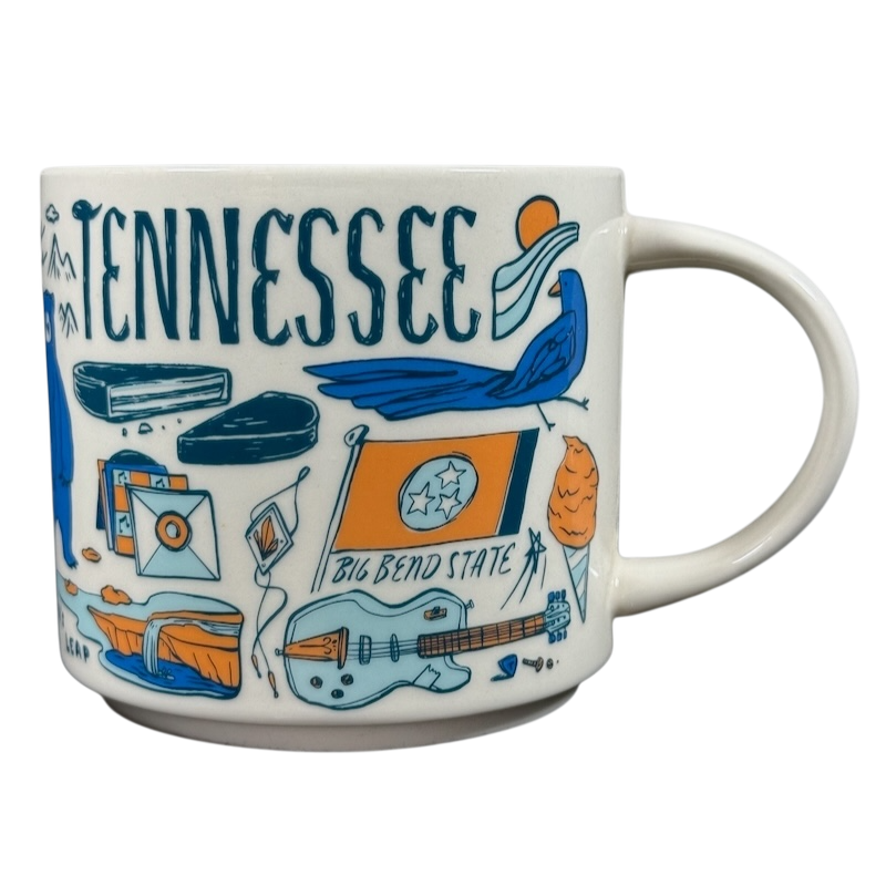 Starbucks Been There Tennessee mug with state-themed illustrations and Big Bend State flag design