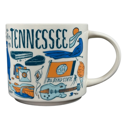 Starbucks Been There Tennessee mug with state-themed illustrations and Big Bend State flag design