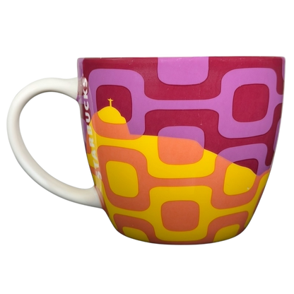 Starbucks Brasil retro vintage mug 2012 featuring colorful geometric designs and a classic shape