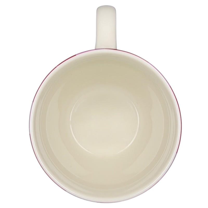 Inside view of a Starbucks Brasil retro vintage mug 2012 with a smooth white finish