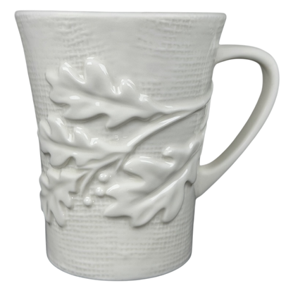 Starbucks burlap leaves acorns mug featuring a textured design and intricate leaf detailing