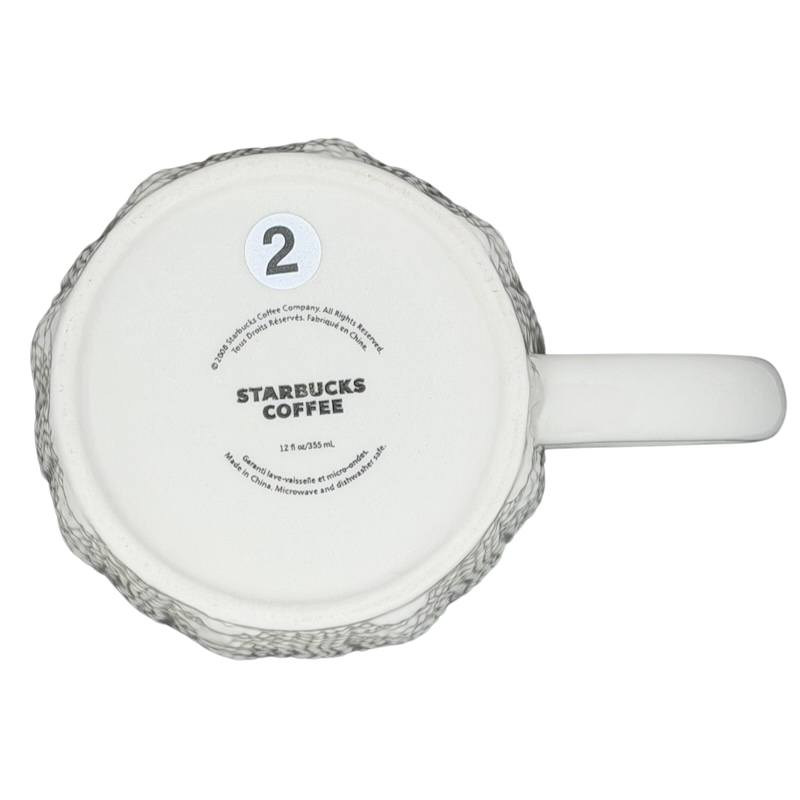 Bottom view of Starbucks cable knit mug featuring a cozy texture and classic design