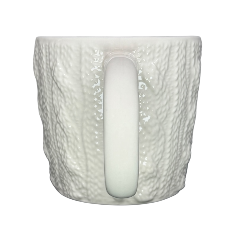 Starbucks cable knit mug with textured design and a smooth white finish