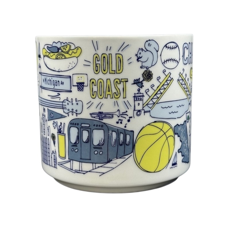 Starbucks Chicago Been There Series collectible mug featuring local attractions and icons