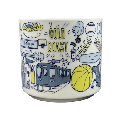 Starbucks Chicago Been There Series collectible mug featuring local attractions and icons