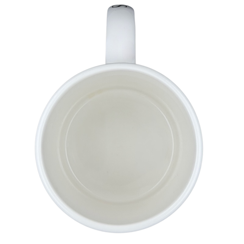 Top view of a plain white Starbucks City Mug Collector Series London showing inside design