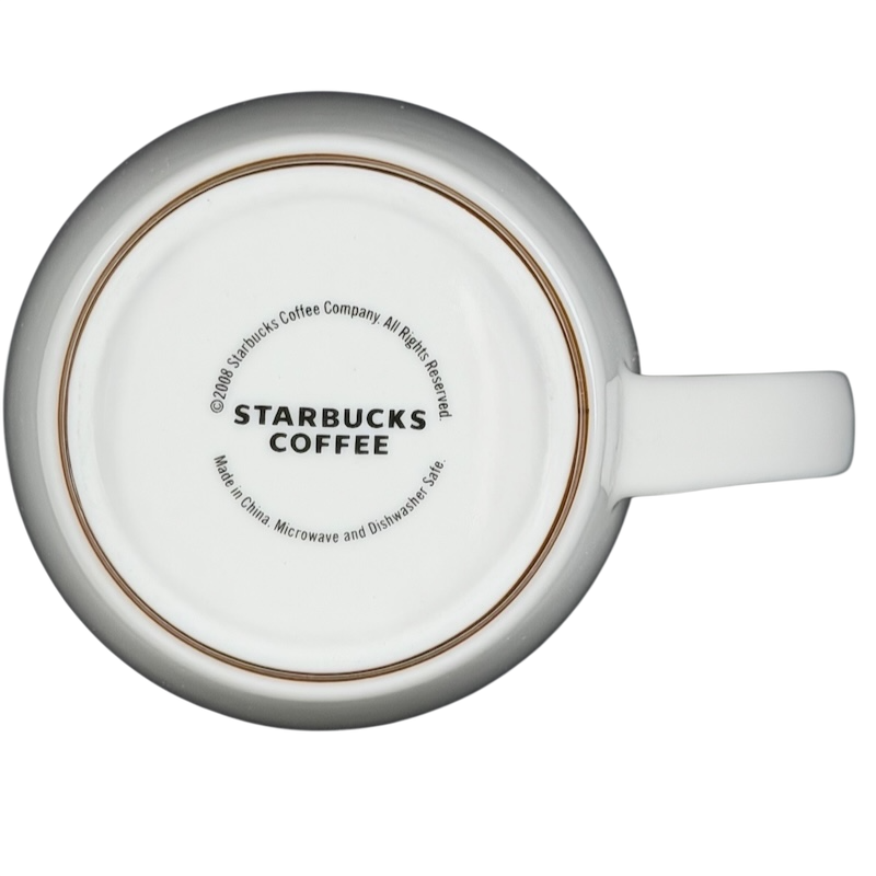Starbucks Coffee ESTD 1971 Brown Abbey 2008 Mug featuring a simple white design with a classic logo