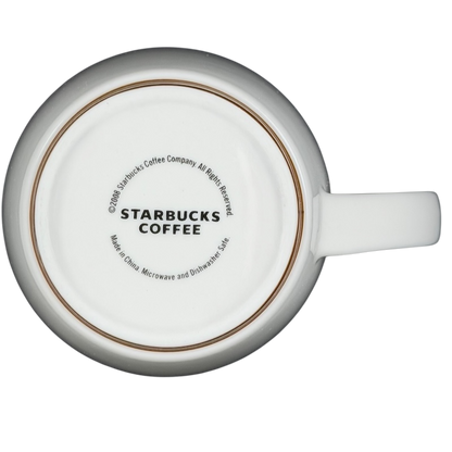 Starbucks Coffee ESTD 1971 Brown Abbey 2008 Mug featuring a simple white design with a classic logo